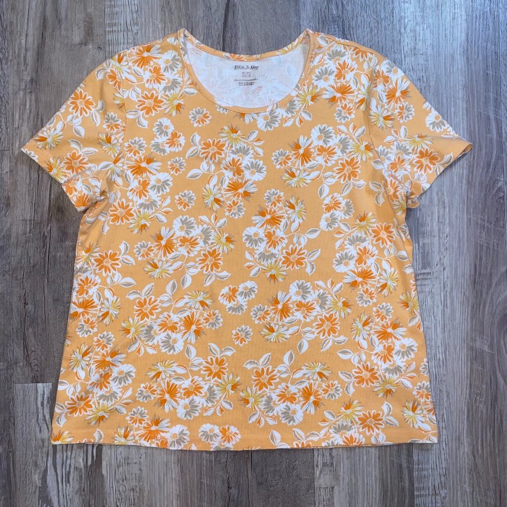 Vintage 1990s Grandmacore Neon Daisy T shirt